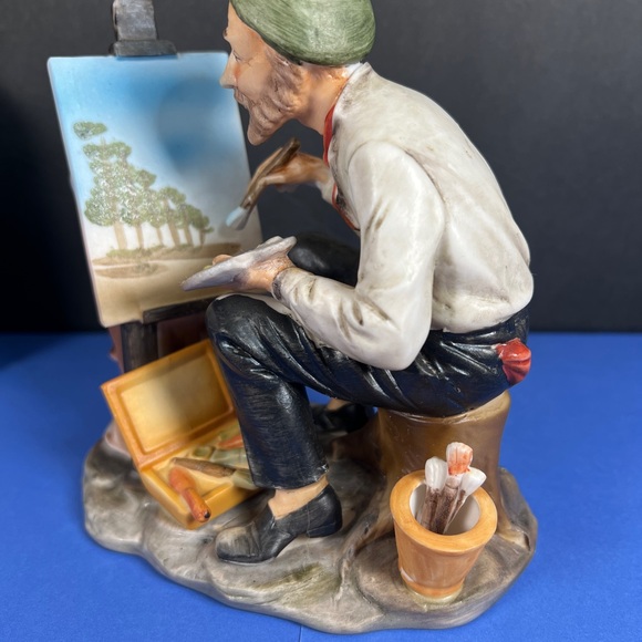 Vintage LEFTON Old Painter at His Canvas Beautiful Sculpture,Made In Japan #7800 - Picture 10 of 15